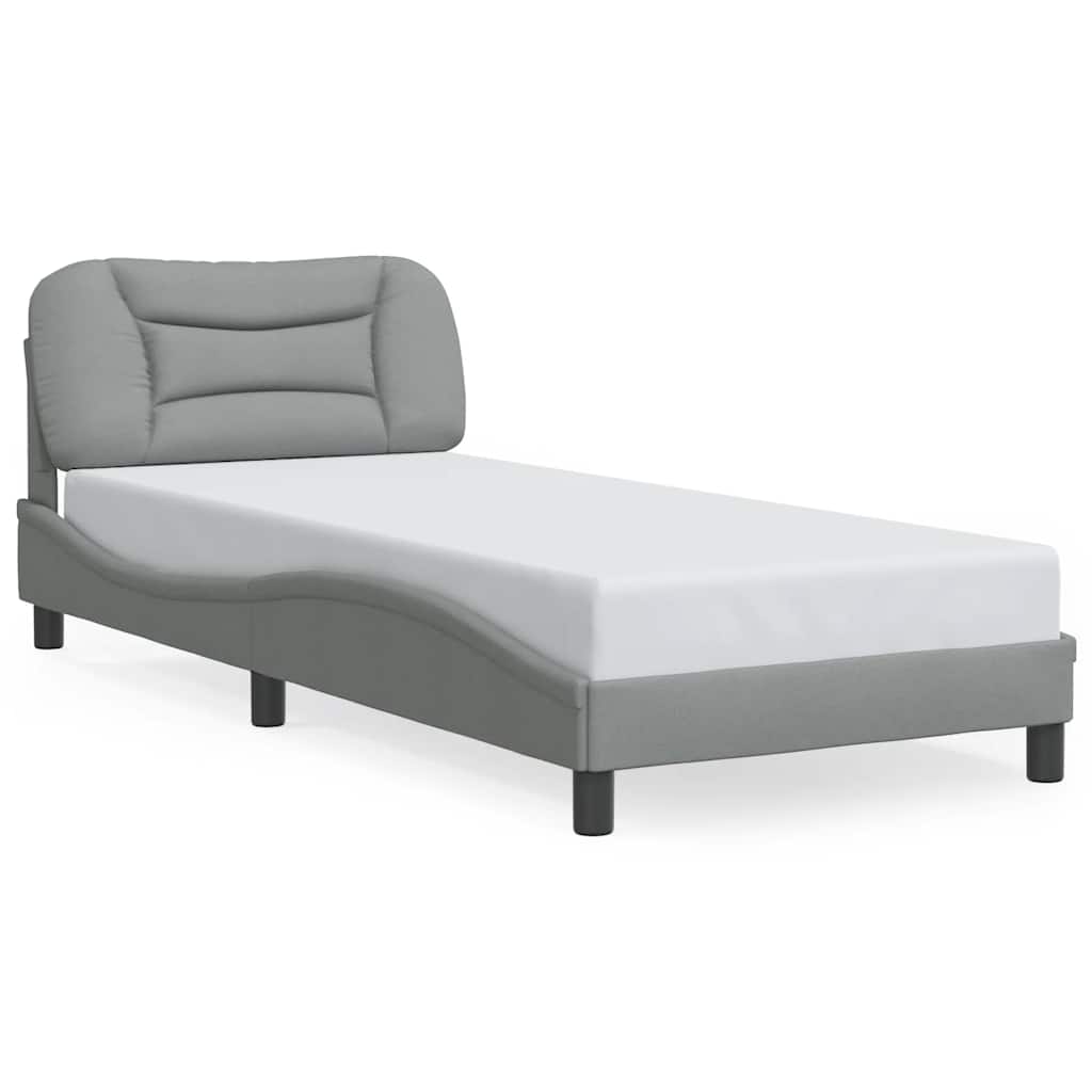 vidaXL Estructura de cama sin colchón Hvar tela gris claro 90x190 cm