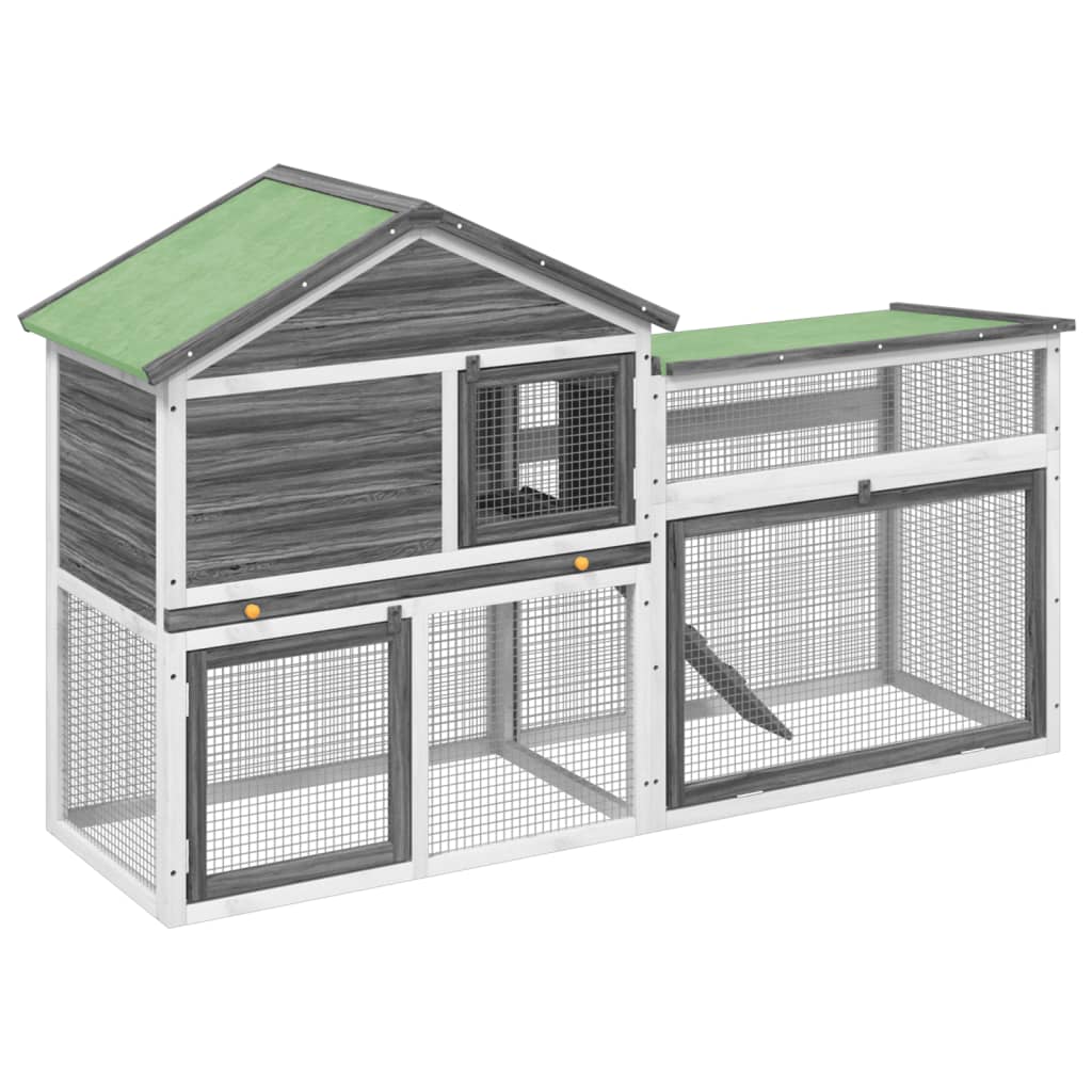 vidaXL Conejera Jaula Exterior 185,5x60,5x109,5 cm Color Gris, Marrón, Moca y mas