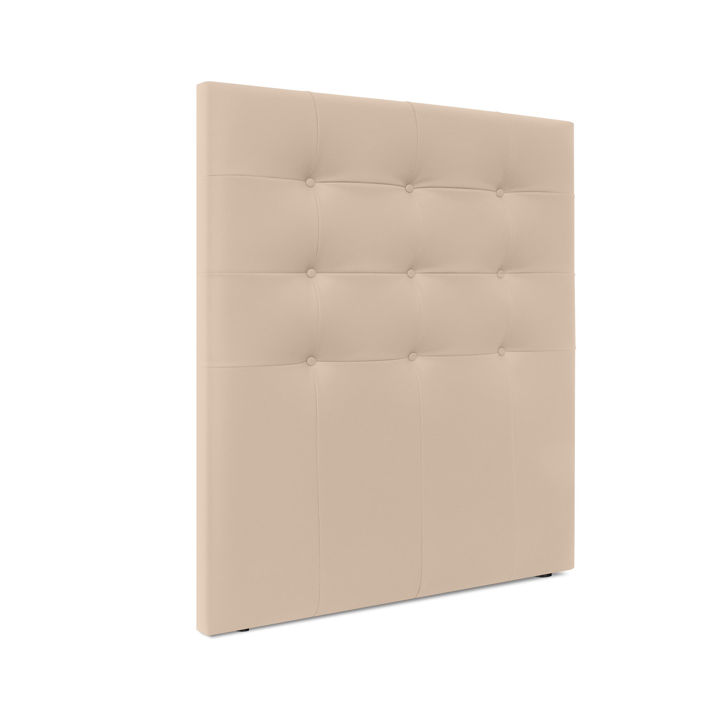 DHOME Cabecero Capitoné hasta el Suelo Cabezal 8cm tapizado ACUALINE Tela y Polipiel para Cama Dormitorio (Beige Polipiel)