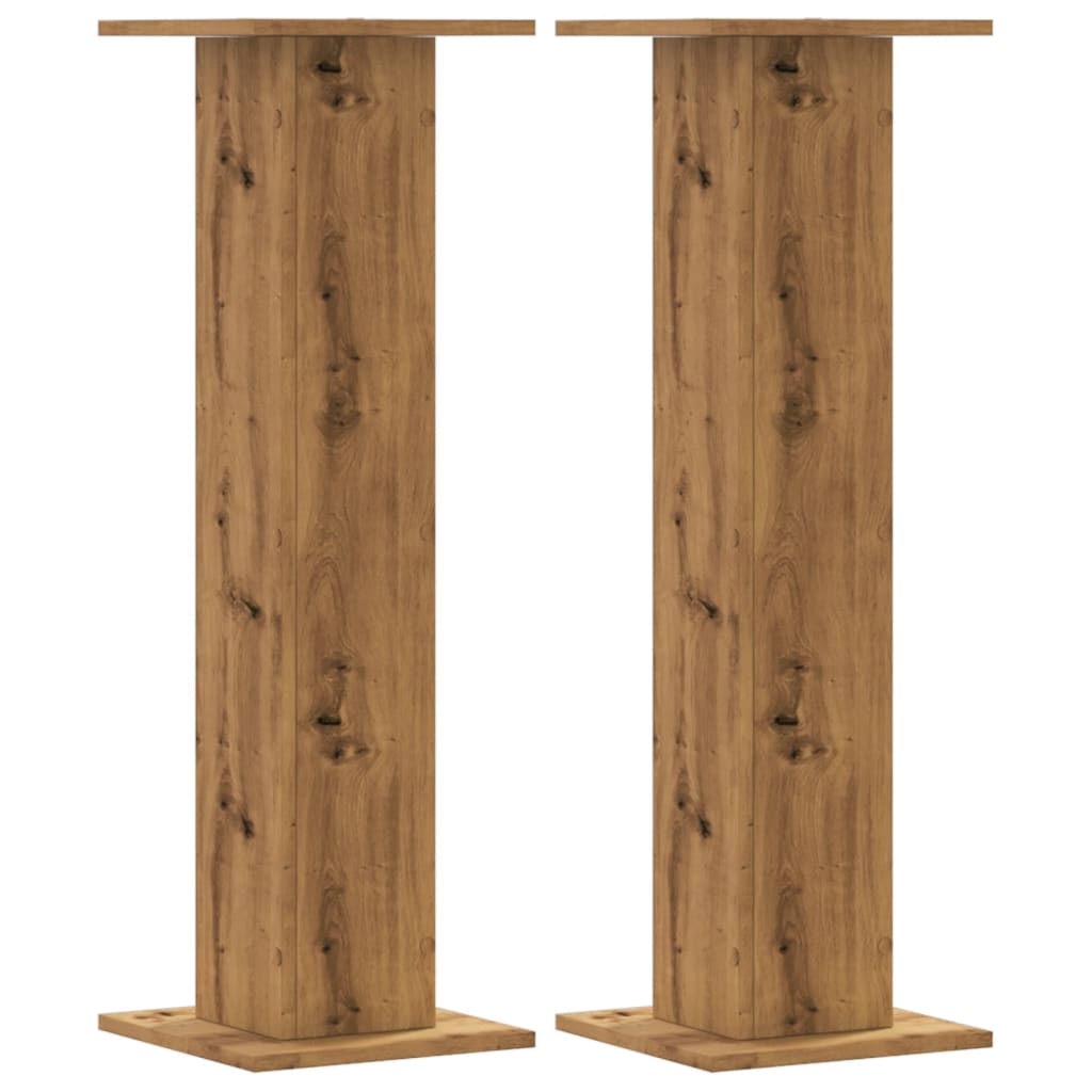 vidaXL Soportes altavoces 2 uds madera 30x30x95 cm Color Gris hormigón,  Gris sonoma,  Blanco y mas