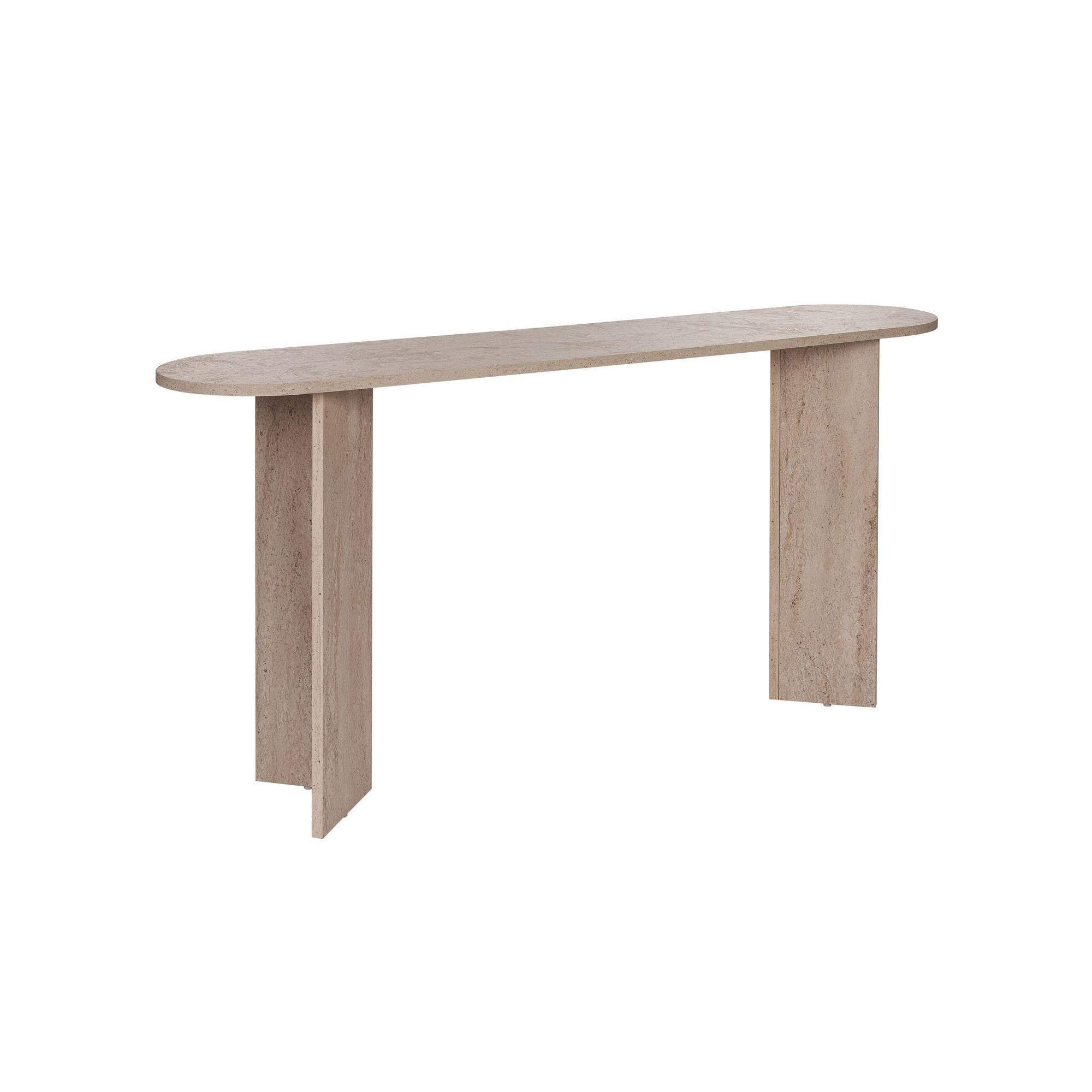 Habitat y Jardin - Consola de madera "Sira" - 150 x 35 x 75 cm - Travertino