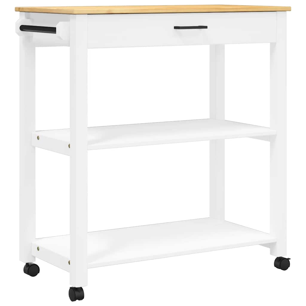 vidaXL Carro de Cocina MONZA Madera de Pino Macizo Moderno Almacenamiento 84x40x88,5 cm