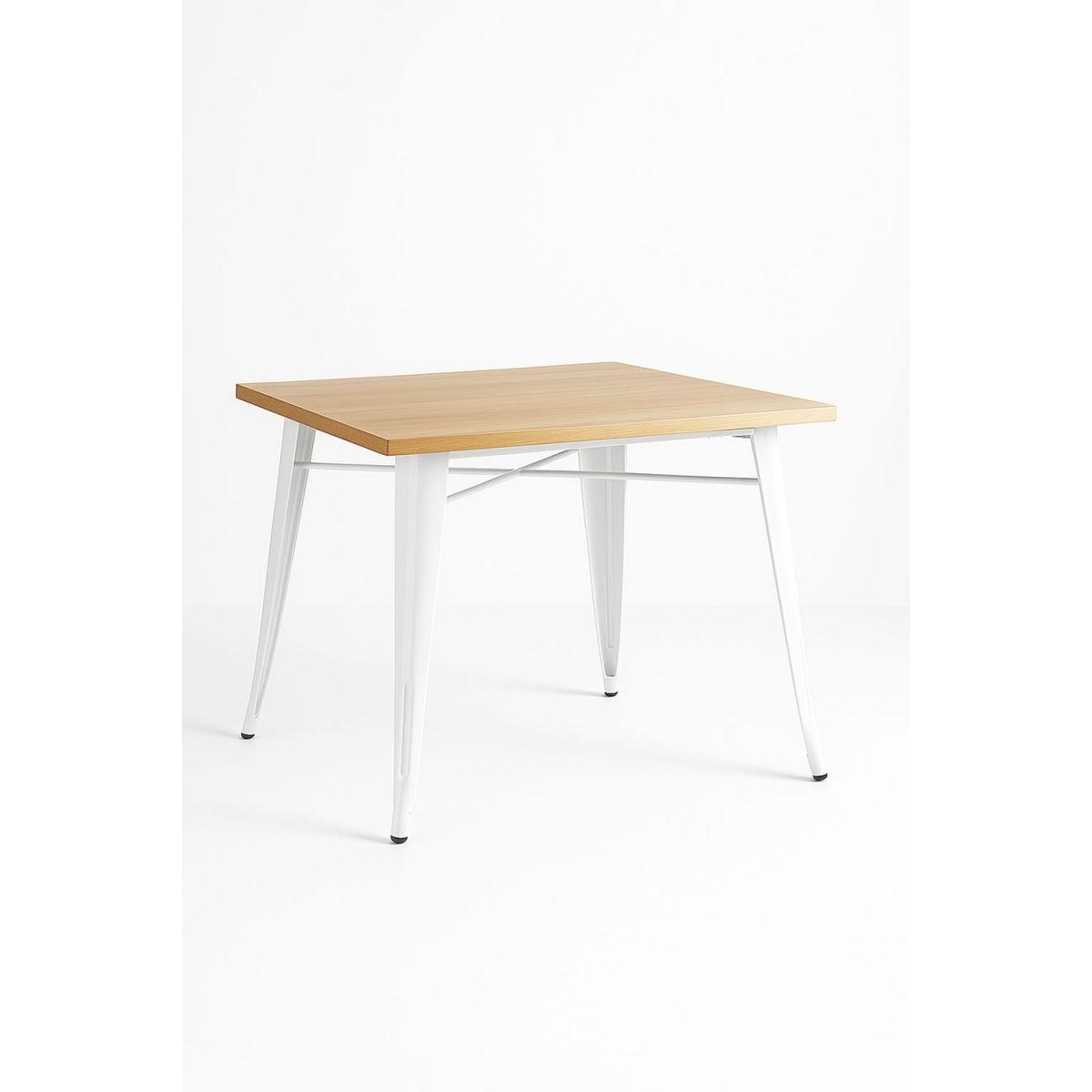 Regalos Miguel - Mesas Bar - Mesa Torix Cuadrada Madera Natural 70 cm - Blanco