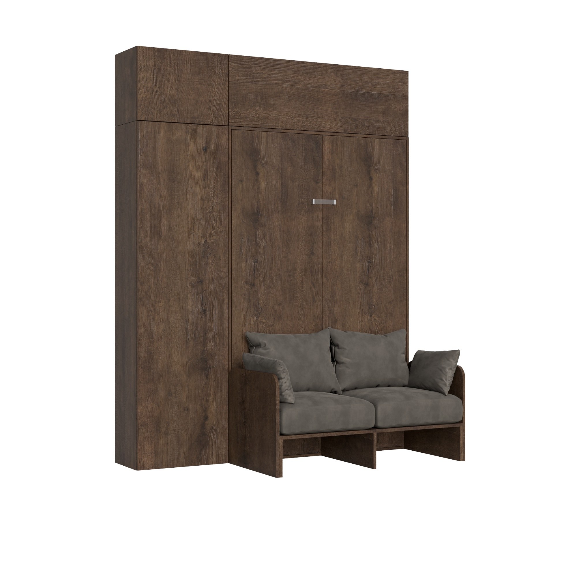 Sofá cama 140 Kentaro Nogal con columna - mueble de pared vasistas - mueble de pared sobre columna - Itamoby