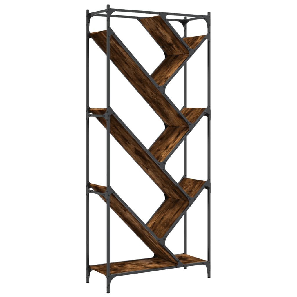 Vidaxl Estantería de Madera Ingeniería y Metal 79x30x180 Cm Negro