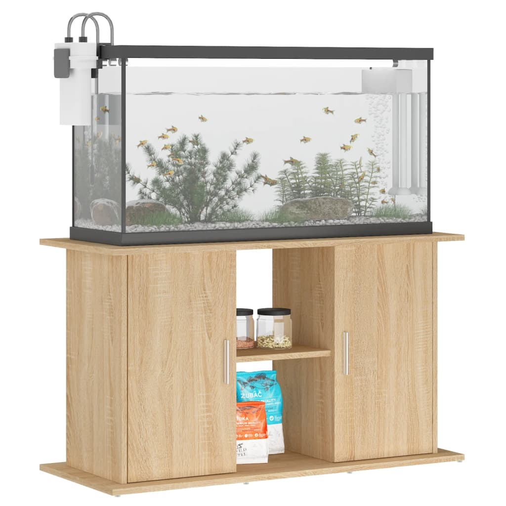 vidaXL Soporte de acuario madera ingeniería 101x41x58 cm Color Blanco brillante,  Gris hormigón,  Marrón roble y mas