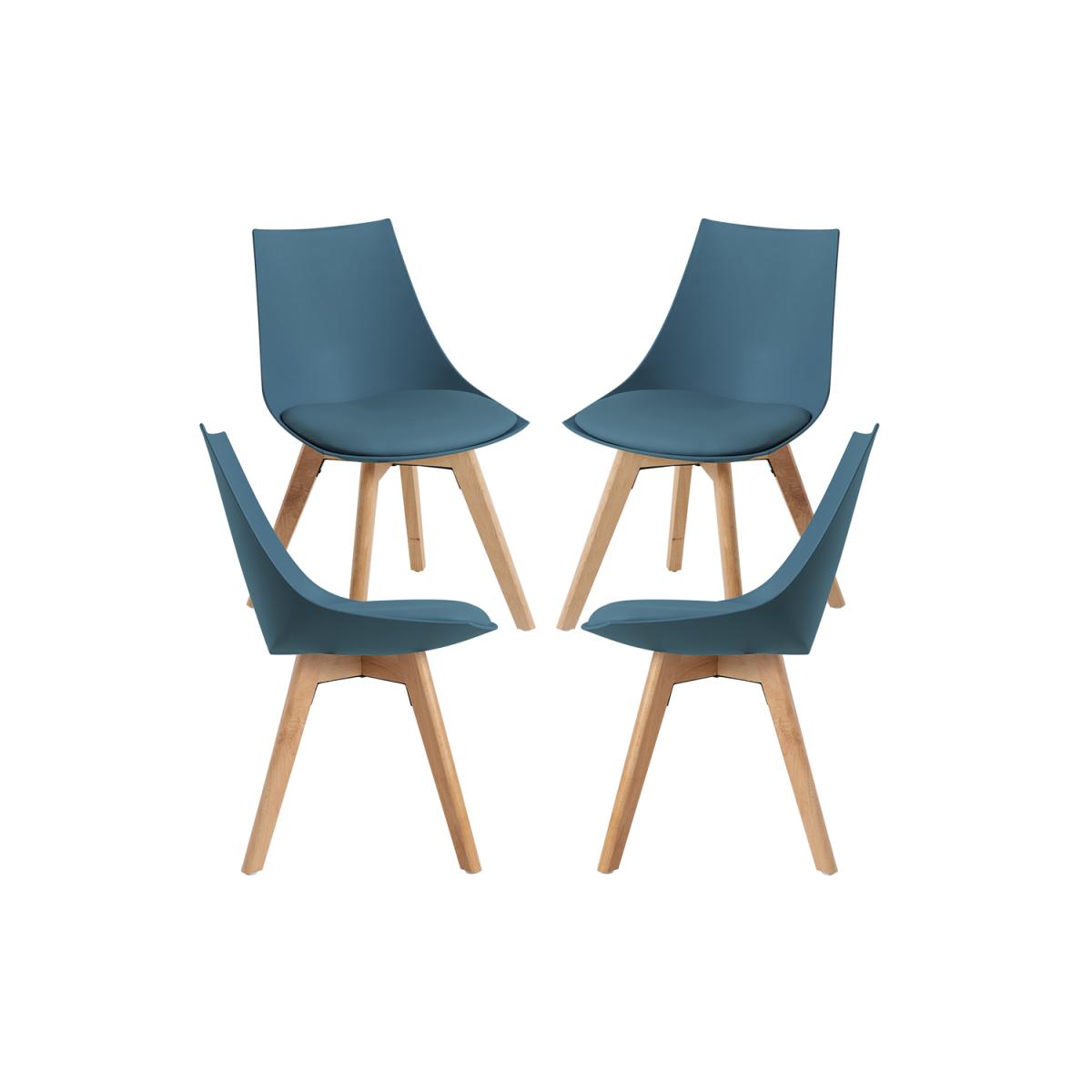 Regalos Miguel - Packs Sillas Comedor - Pack 4 Sillas Blok - Verde azulado