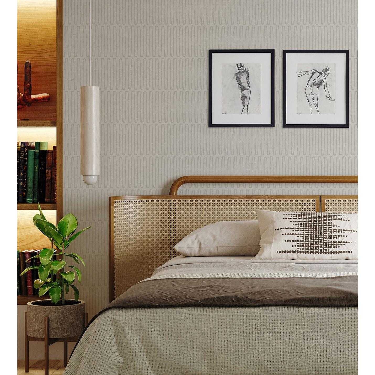 Papel pintado vinílico ecológico étnico diseño geométrico africano gris claro - Barak 682041 de GAULAN - Rollo de 10 m x 0,52 m