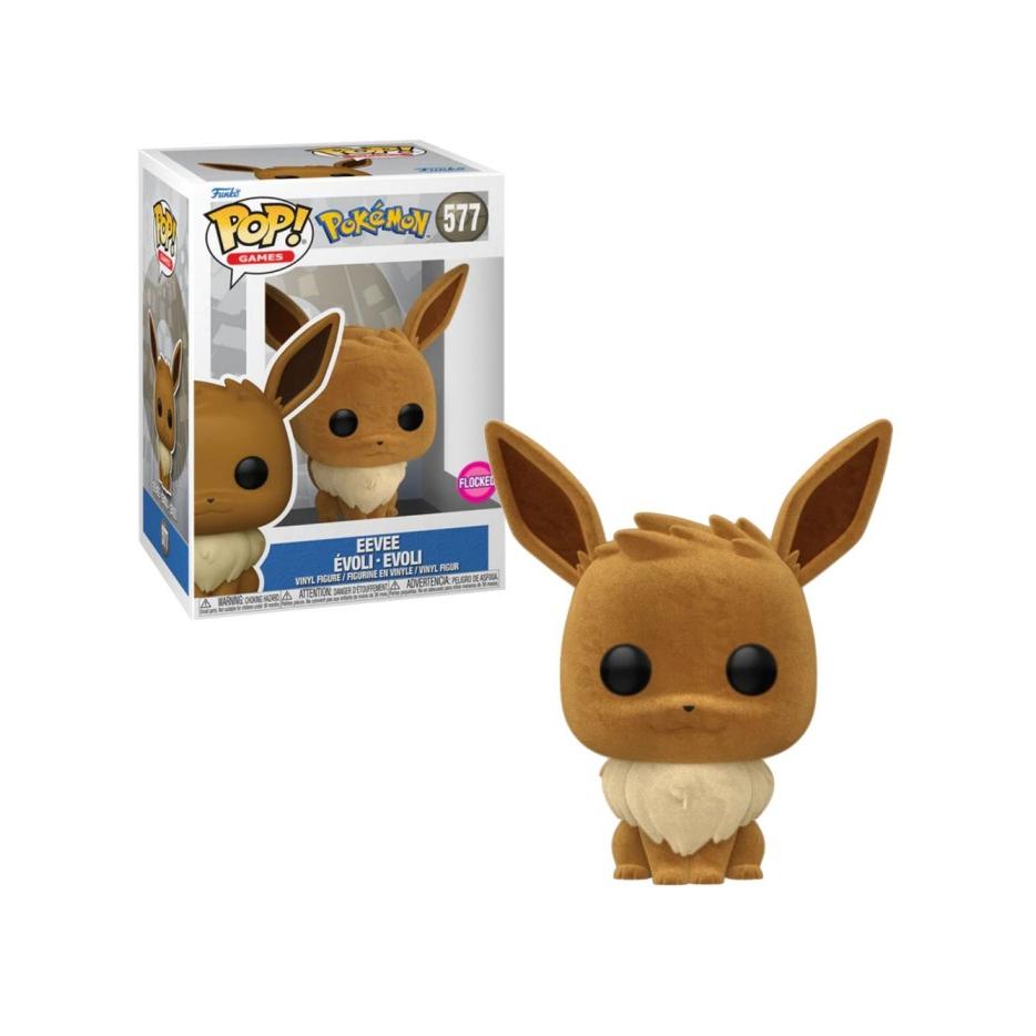 Funko Pop Eevee Pokemon Flocked 577 - Figura Coleccionable 10cm