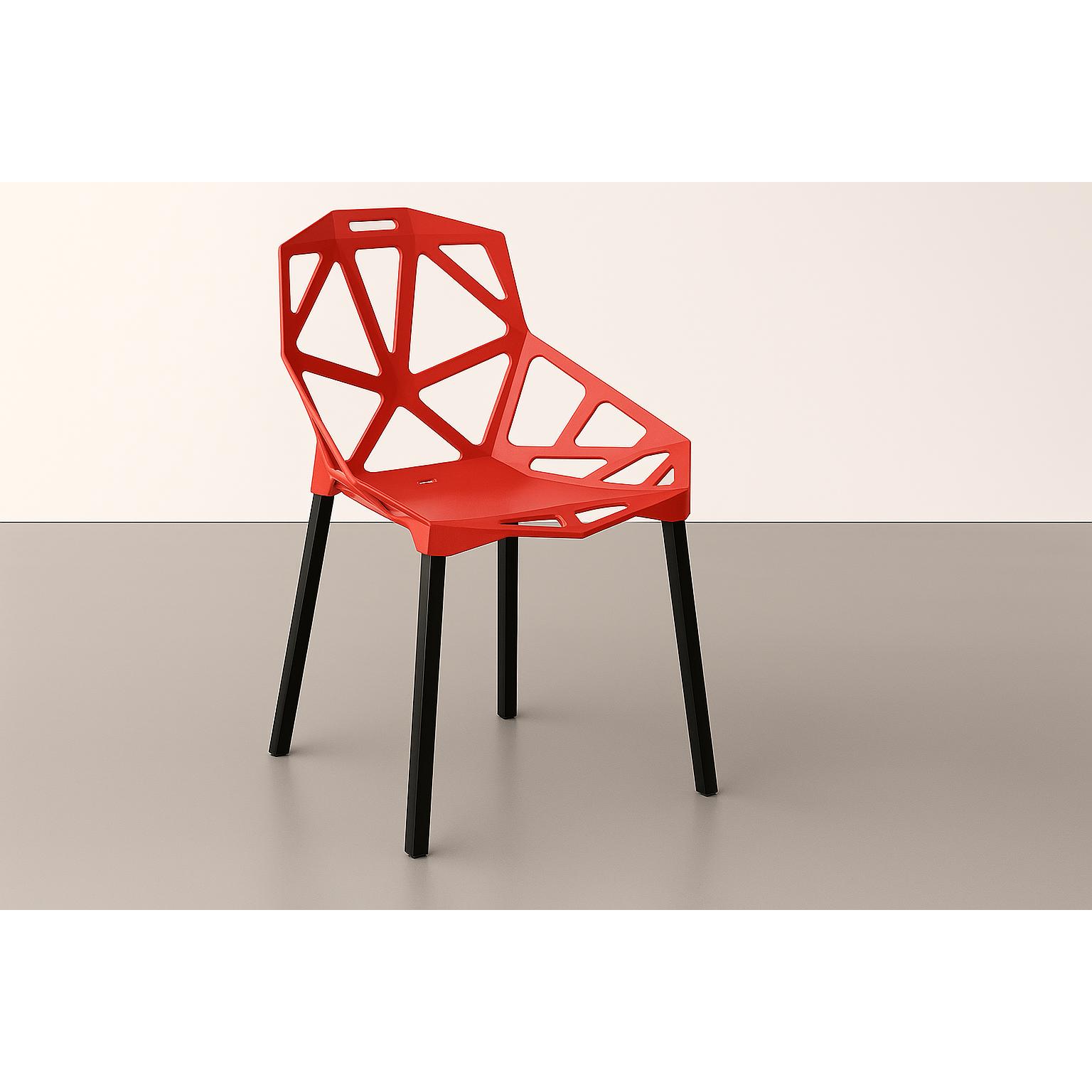 ORION91 Silla ELECTRA Color (VARIOS COLORES) estructura negra y Polipropileno 54x59x80cm Comedor Oficina Salón Teletrabajo Cocin