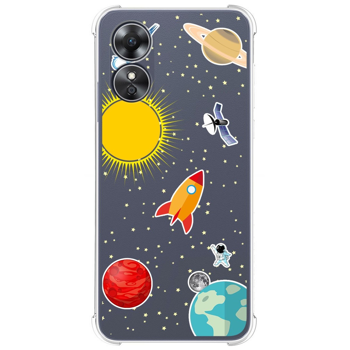 Funda Silicona Antigolpes para Oppo A17 diseño Espacio Dibujos