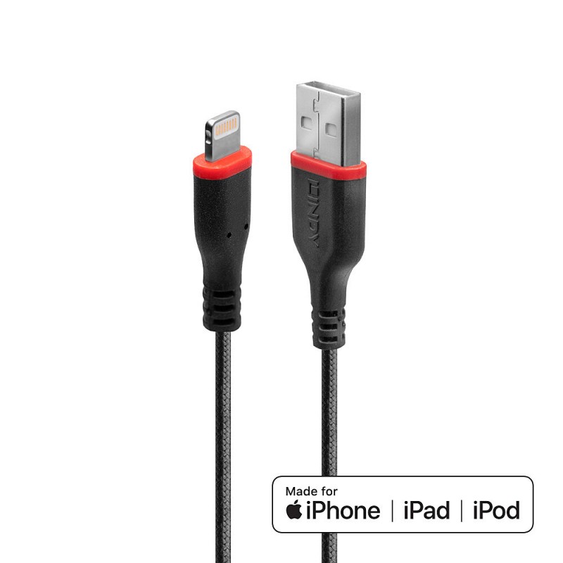 Lindy - 31291 cable de conector Lightning 1 m Negro 31291