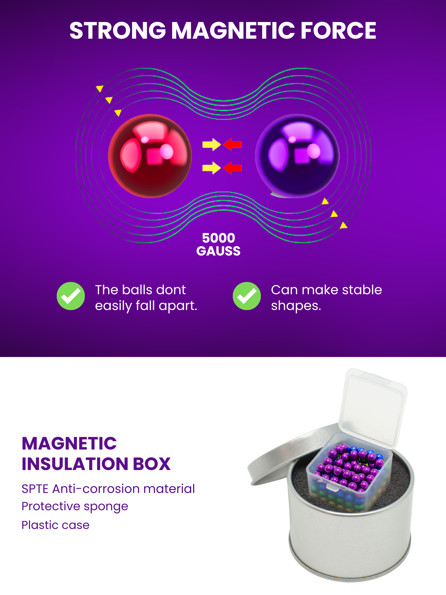 MAGIC SELECT Bolas Magnéticas de Colores 5mm para Construcción de Figuras y  Juegos Creativos