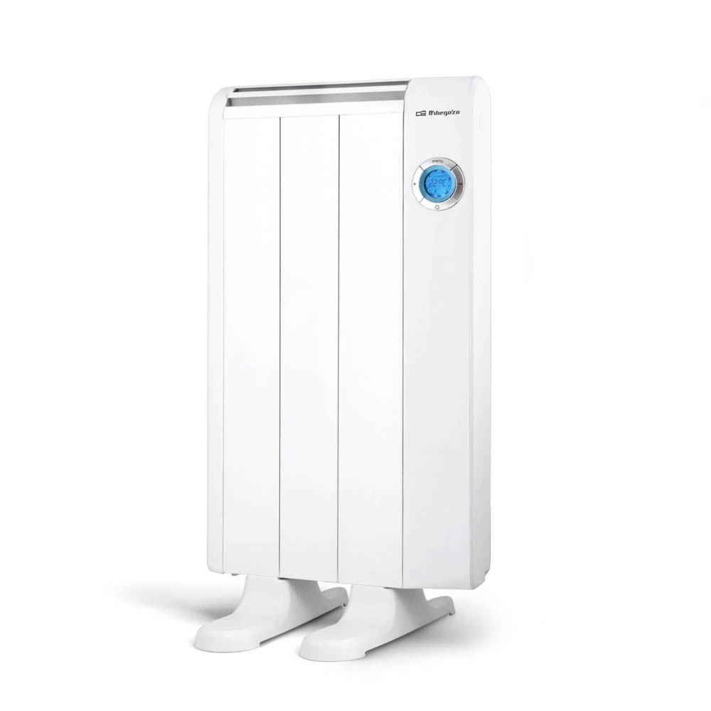Orbegozo RRE 510 - Emisor Térmico Bajo Consumo, 3 Elementos de Calor, Pantalla Digital LCD, Mando a Distancia, Funcionamiento Programable, 500 W, Aluminium, Blanco