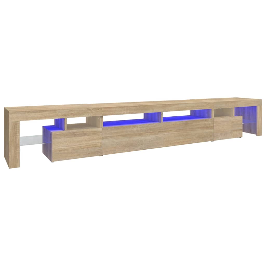 vidaXL Mueble de TV con luces LED color 260x36,5x40 cm, Mueble de Salon, Mueble TV, Mueble TV salon, Mesa de TV, Mueble tele