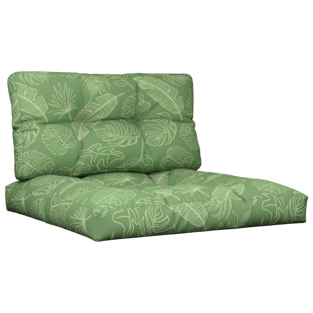 vidaXL Cojines para palets 2 unidades tela estampado de hojas