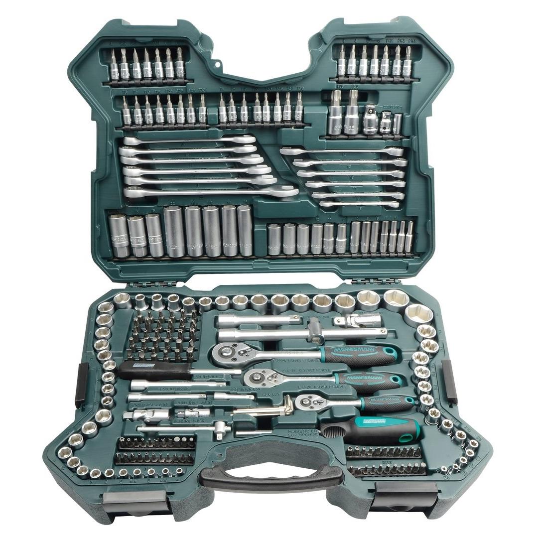 MANNESMANN - Maletín con llaves de vaso y otras herramientas, 215