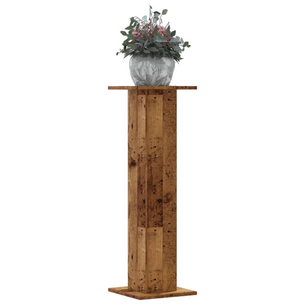 vidaXL Soportes de plantas 2 uds madera ingeniería 30x30x95 cm Color Blanco,  Negro,  Gris hormigón y mas