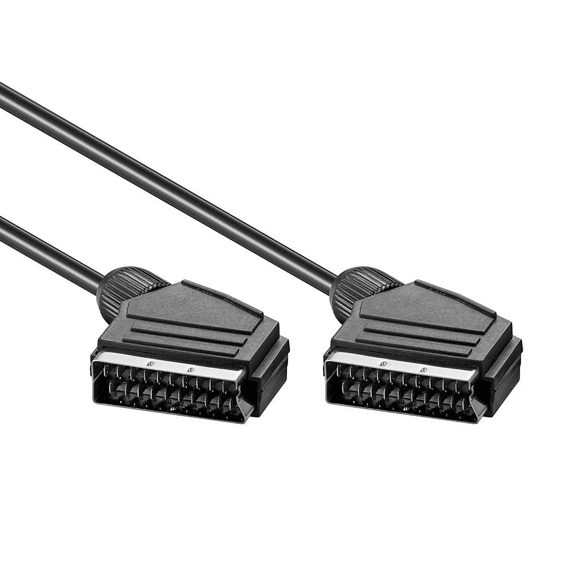 CABLEPELADO Cable euroconector macho a macho, 21 pines, 7 mm, negro, 2 metros
