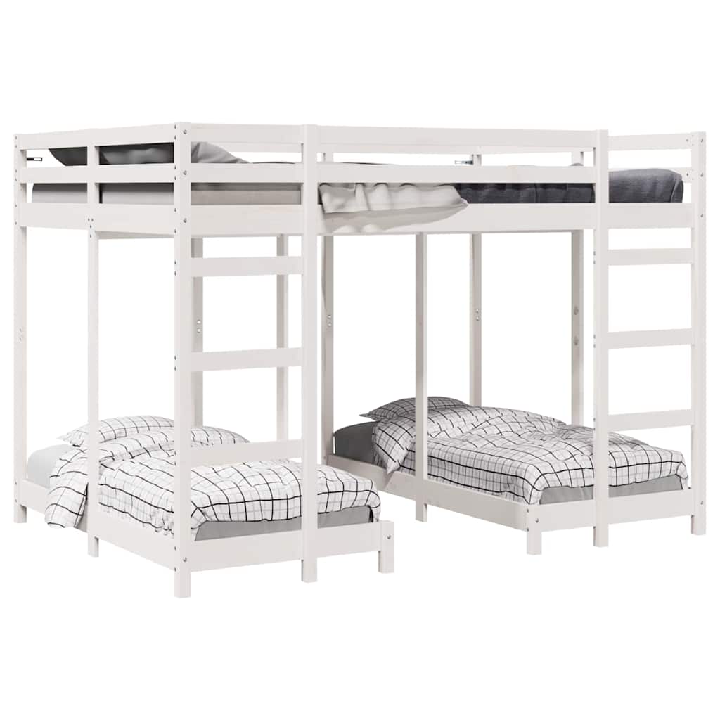vidaXL Estructura de litera triple Madera de pino macizo Muebles Dormitorio Multitalla
