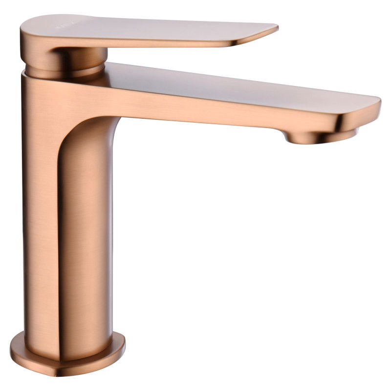 Imex Nápoles BDN047-1ORC grifo monomando de latón para lavabo con acabado en oro rosa cepillado