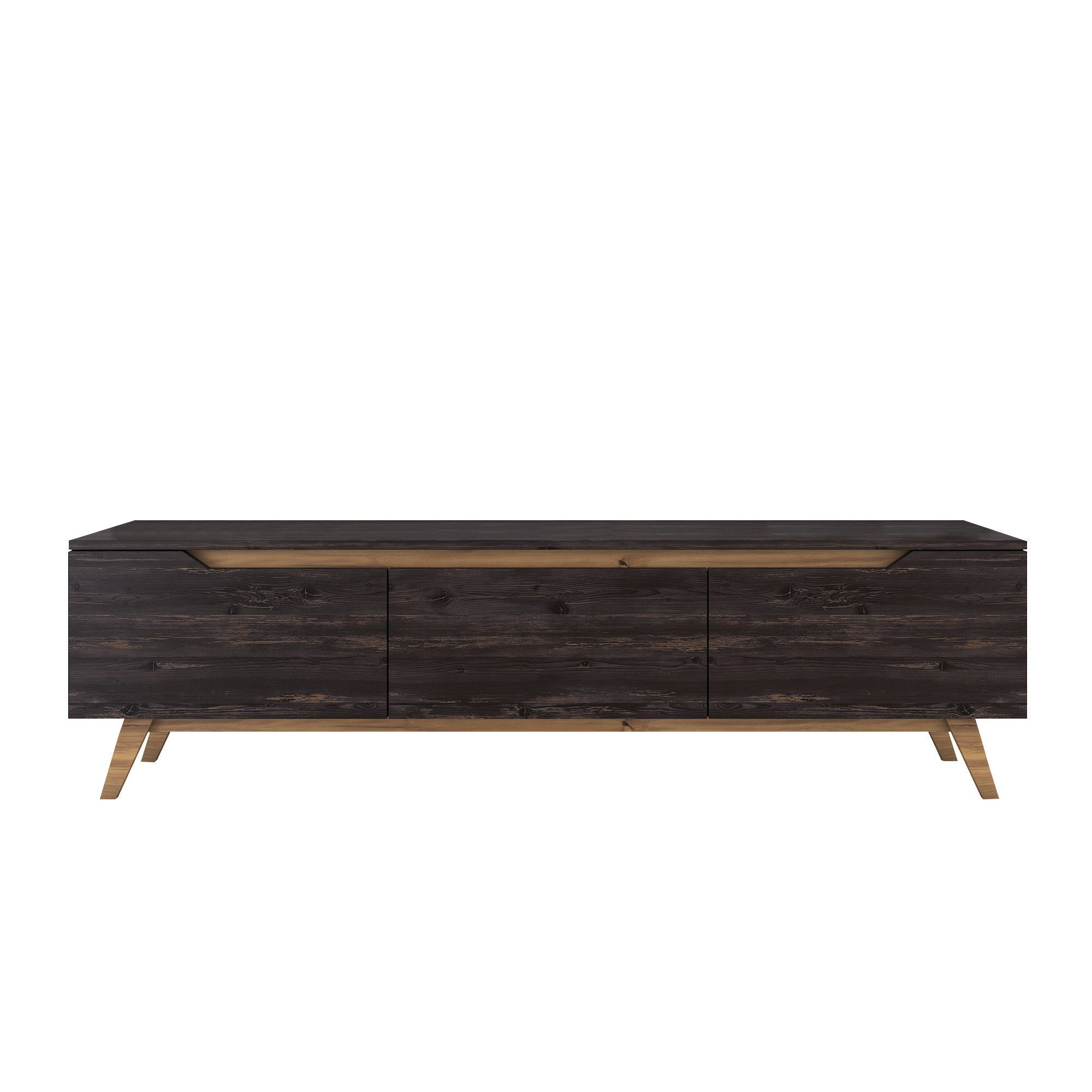 Habitat y Jardin - Soporte de TV de madera "Digi" - 180 x 35 x 48 cm - Negro