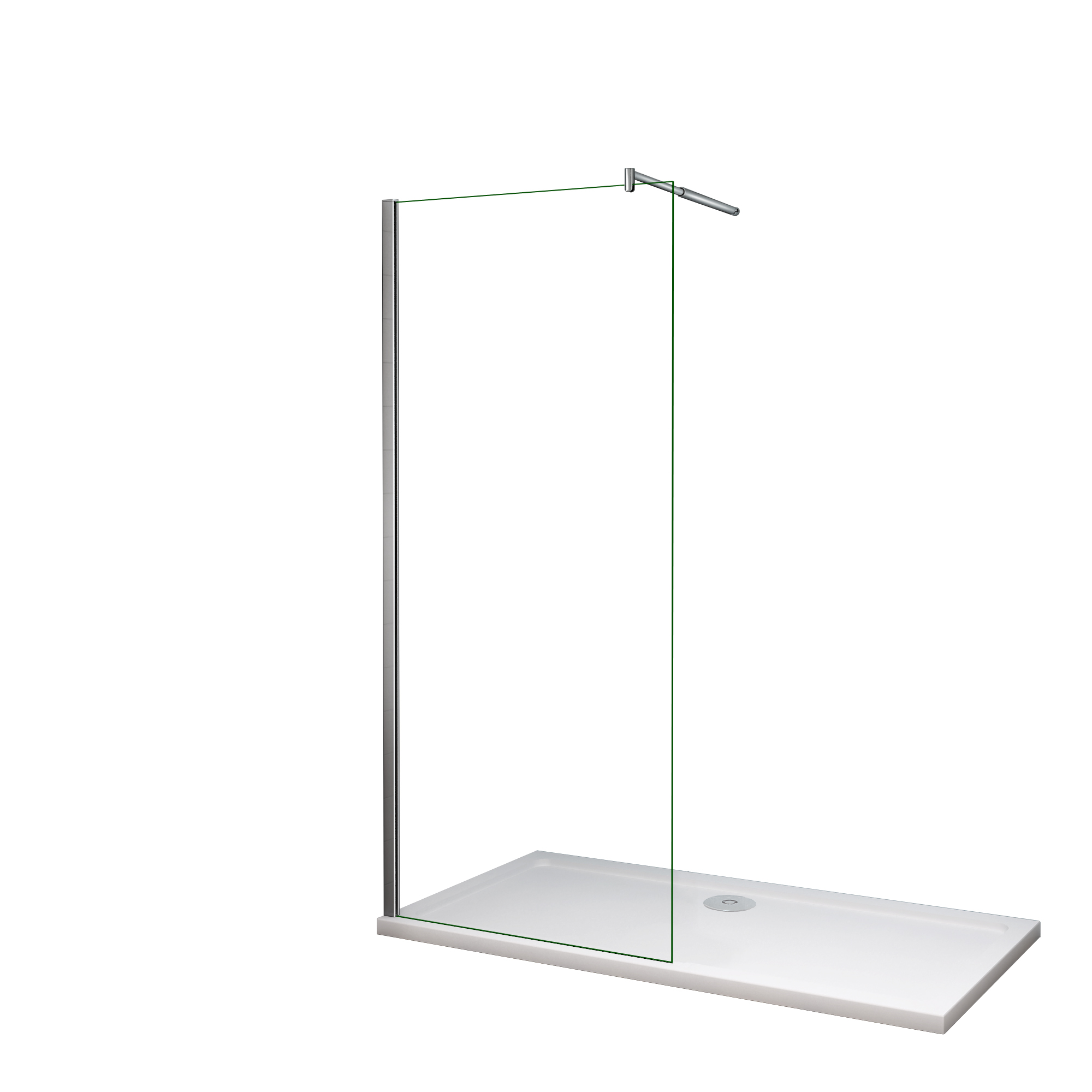 Walkin,Panel de ducha,Vidrio Antical 8mm,Barra ajustable 70-120cm,(48-50)x200cm