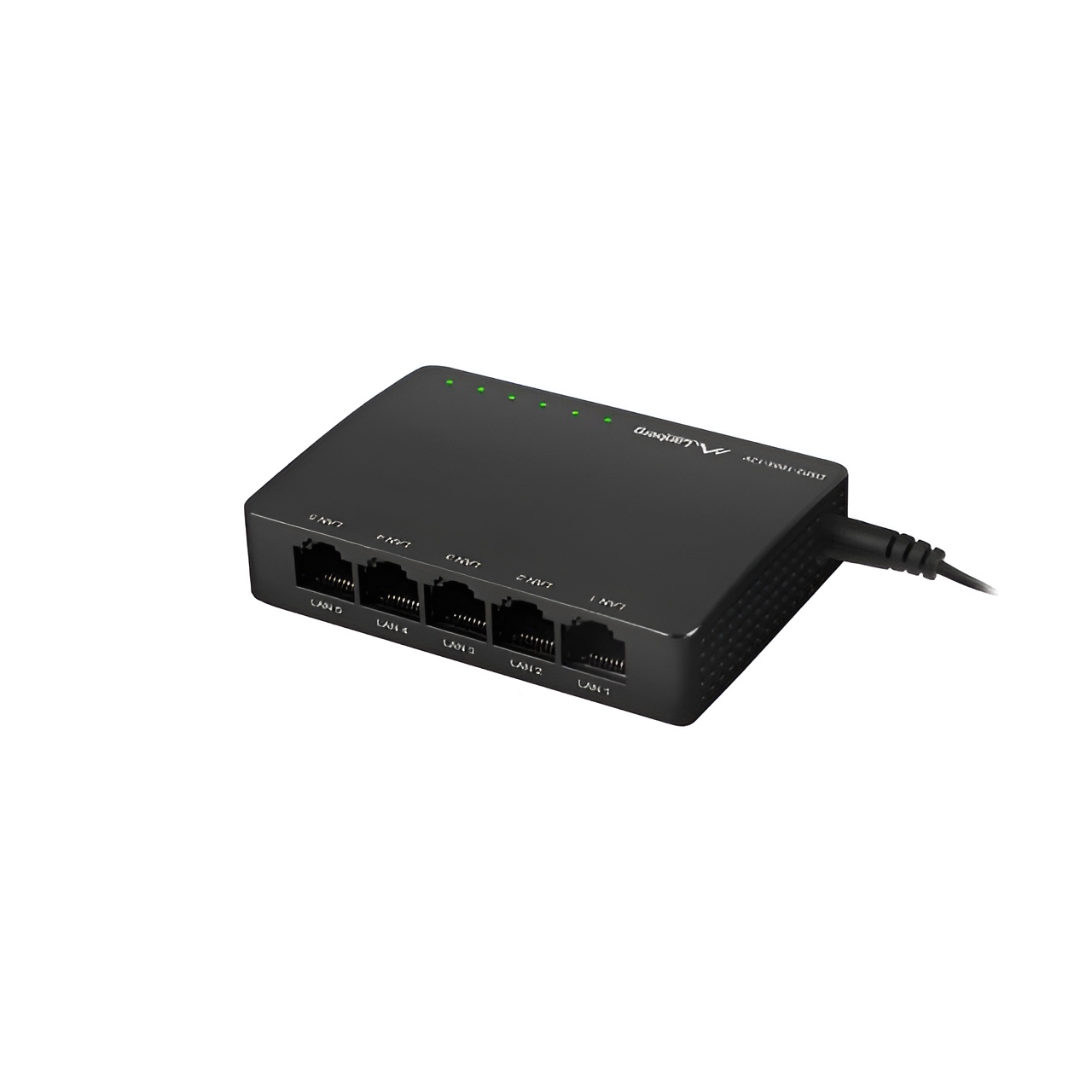Lanberg Switch DSP2-1005-12V - Adaptador de Corriente con 5 Puertos Gigabit Ethernet