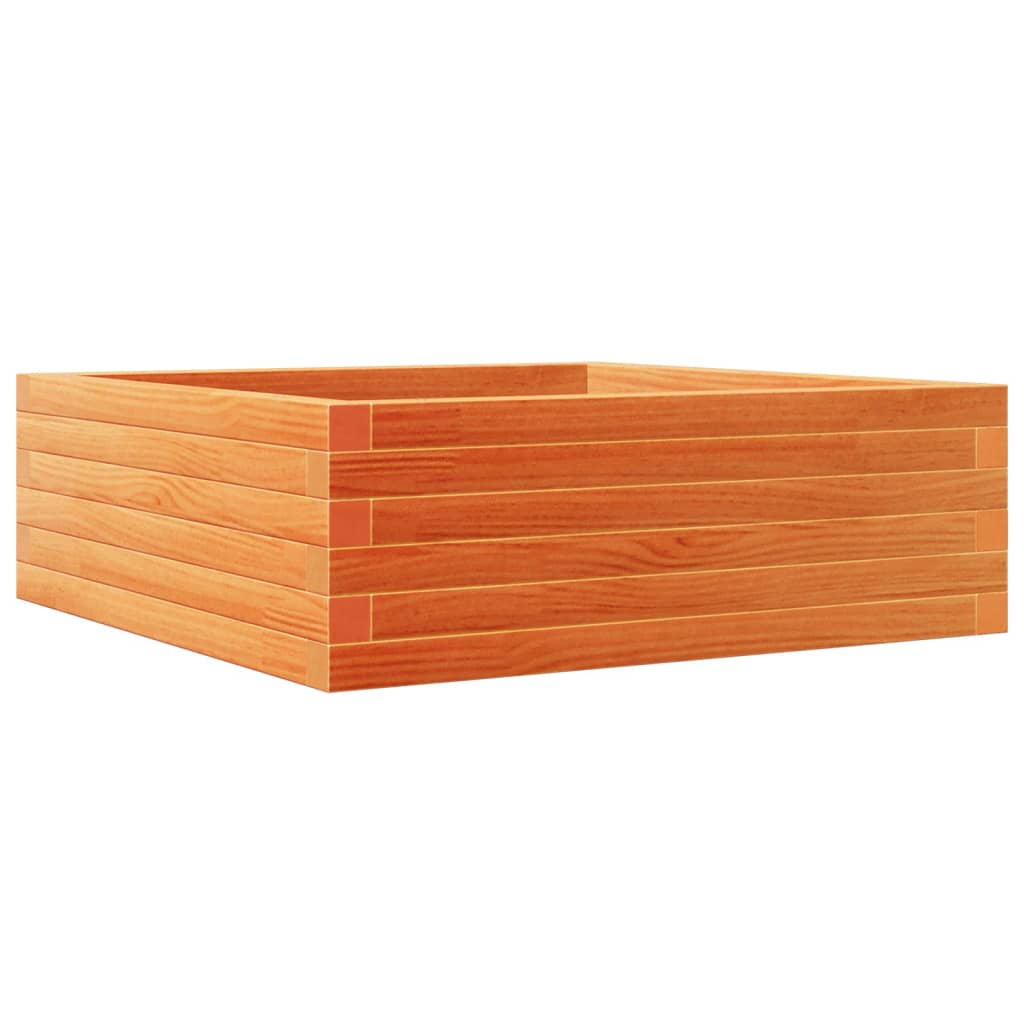 vidaXL Jardinera madera maciza de abeto 70x70x23 cm Color Pino natural,  Blanco,  Marrón cera y mas