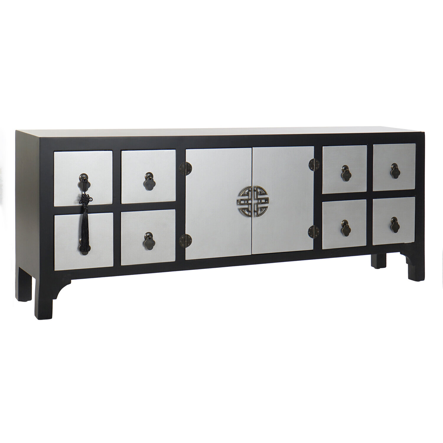 Mueble tv abeto mdf 130x24x51 oriental negro , El mejor complemento para tu hogar.