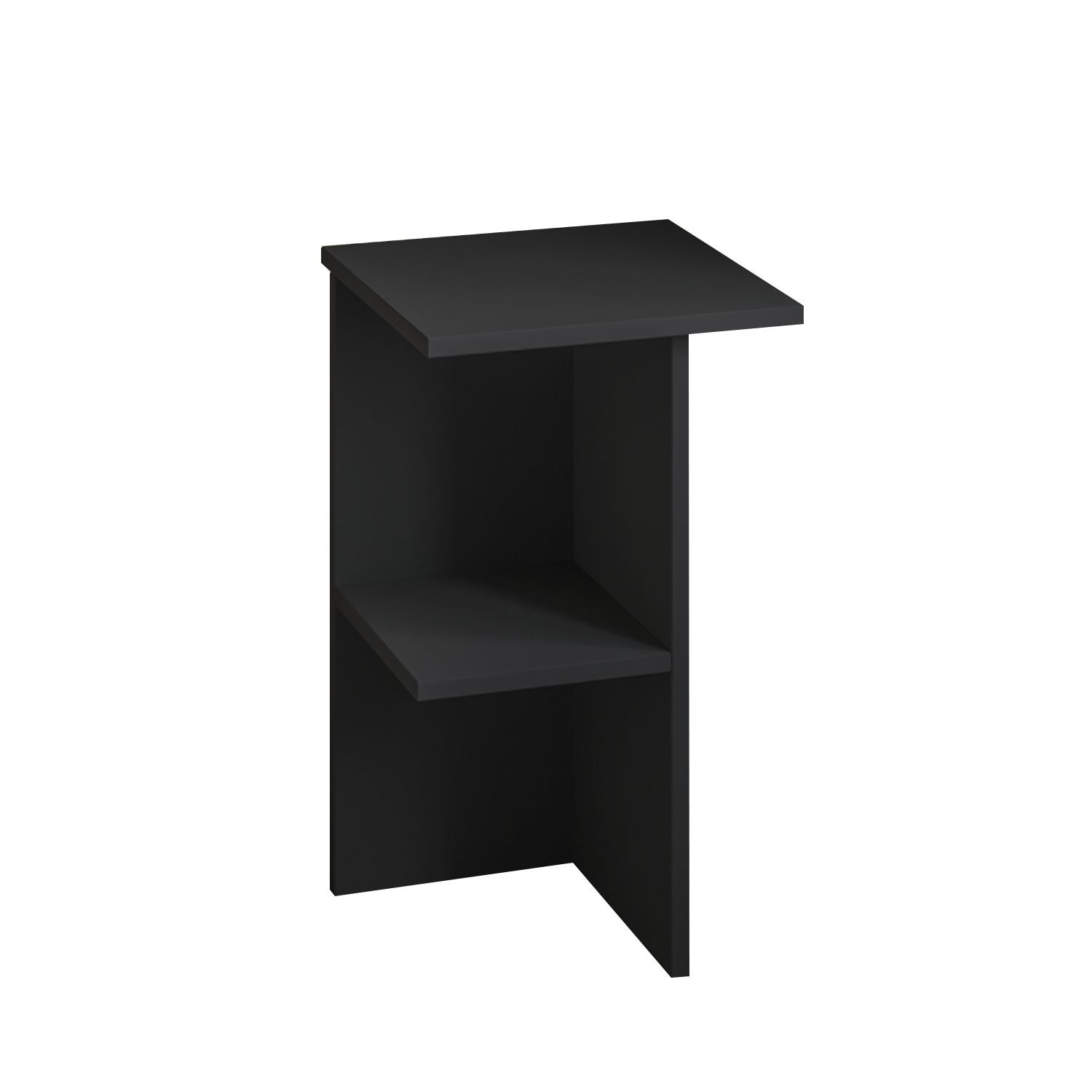 Habitat y Jardin - Mesilla de noche de madera "Leray" - 36 x 36 x 60 cm - Gris antracita