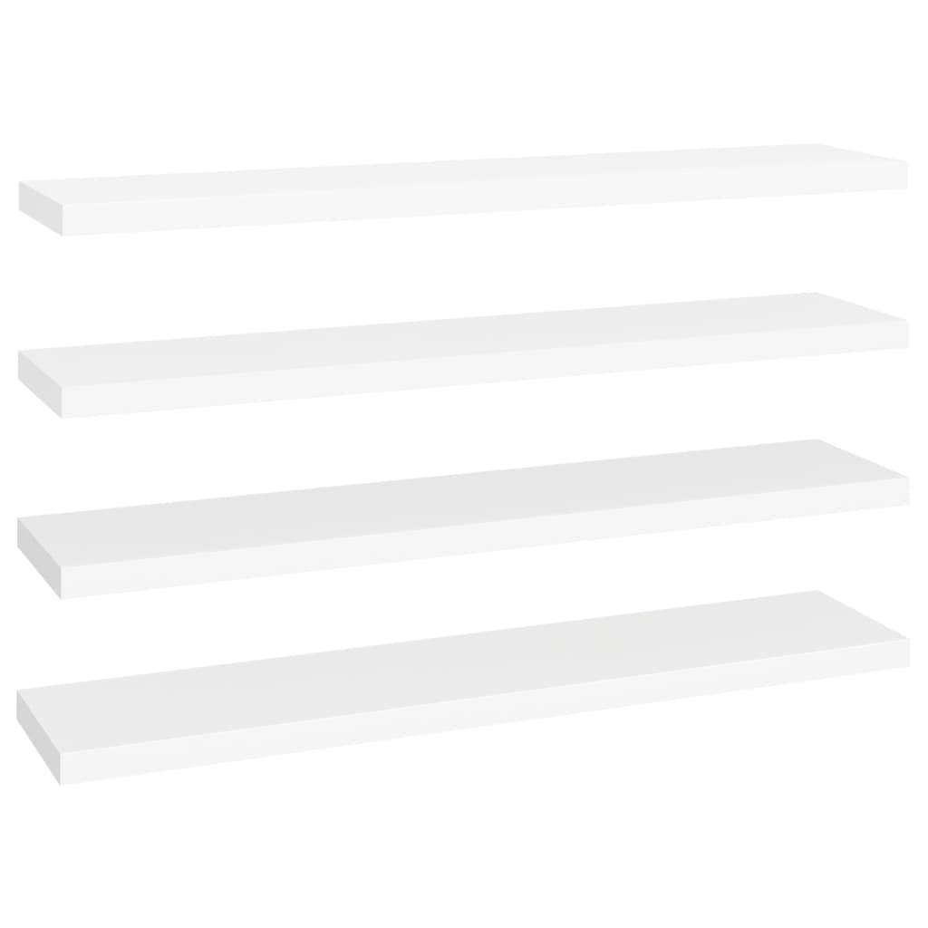 vidaXL Estantes flotantes pared 4 MDF 120x23,5x3,8 cm Blanco brillante, negro brillante, gris brillante Mueble Almacenaje Estantería para Oficina, Estudio, Dormitorio Estantería/Librería/ mueble de Almacenamiento