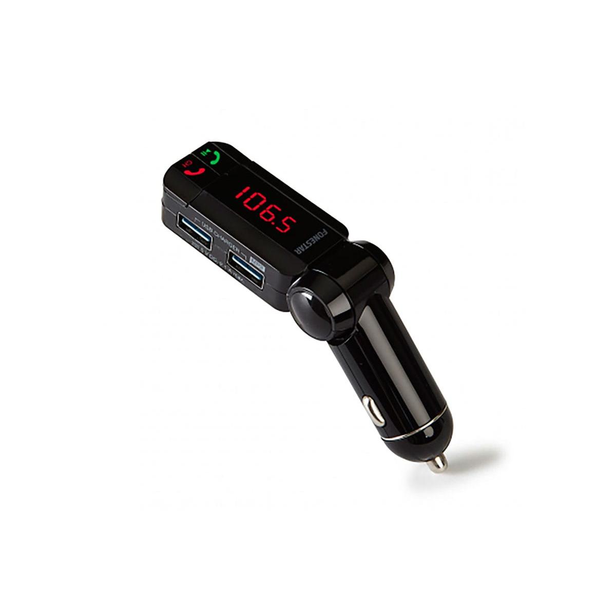 FONESTAR TL-3UB TRANSMISOR FM BLUETOOTH CON USB Y MANOS LIBRES CON MICRÓFONO PARA EL MECHERO DEL COCHE