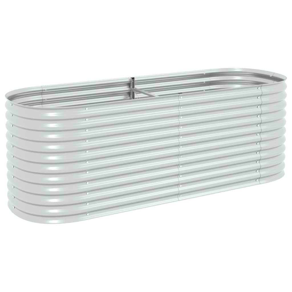 vidaXL Arriate de acero galvanizado 240x80x81 cm Color Plateado,  Gris,  y mas