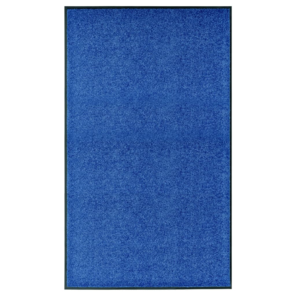 vidaXL Felpudo lavable azul 90x150 cm