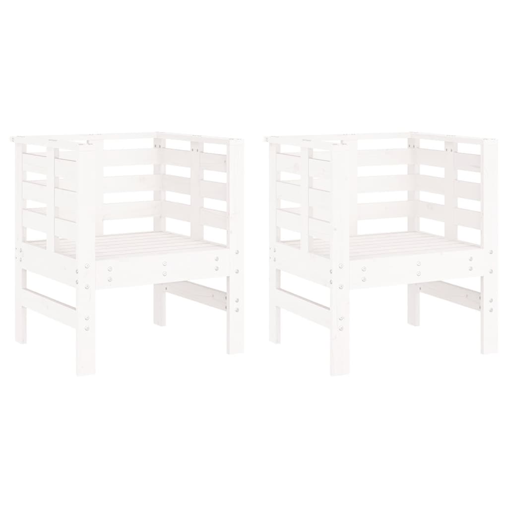 vidaXL Sillas de jardín 2 uds madera abeto Douglas 61,5x53x71 cm
