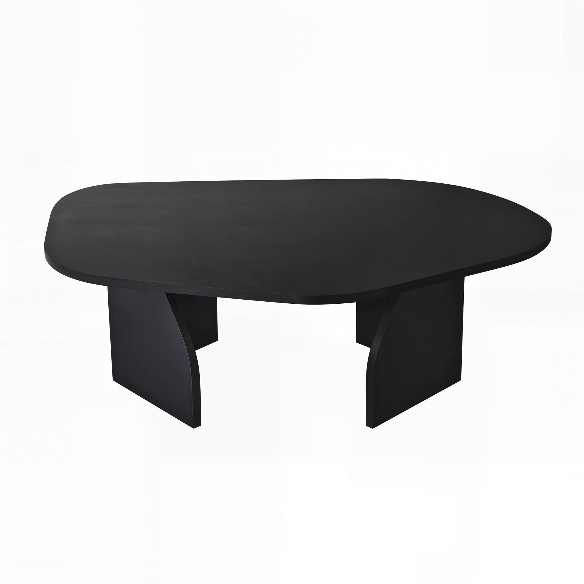 Habitat y Jardin - Mesa baja de madera "Rock" 100 x 60 x 35 cm - Negra