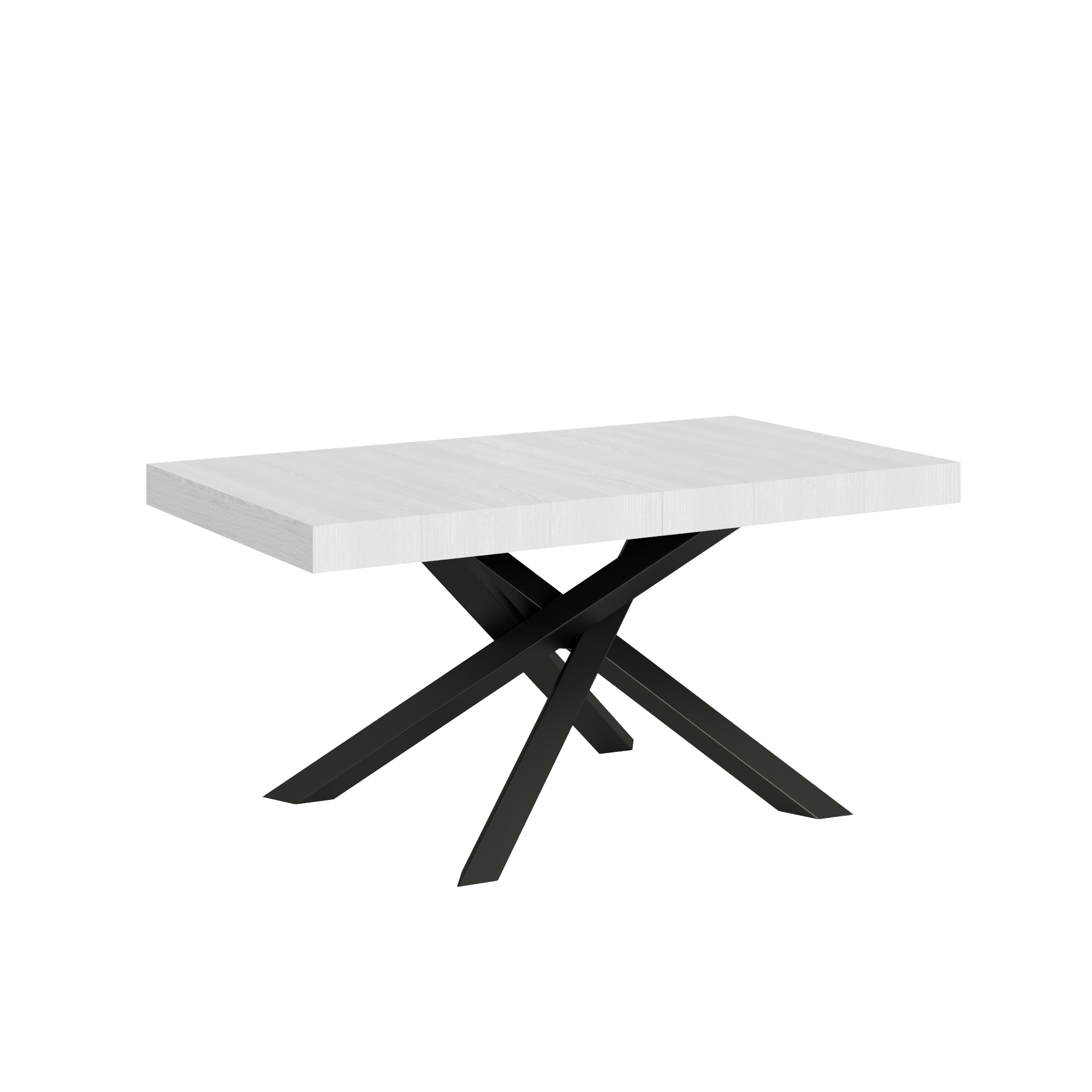Mesa extensible 90x160/264 cm Volantis Blanco Fresno Estructura Antracita - Itamoby