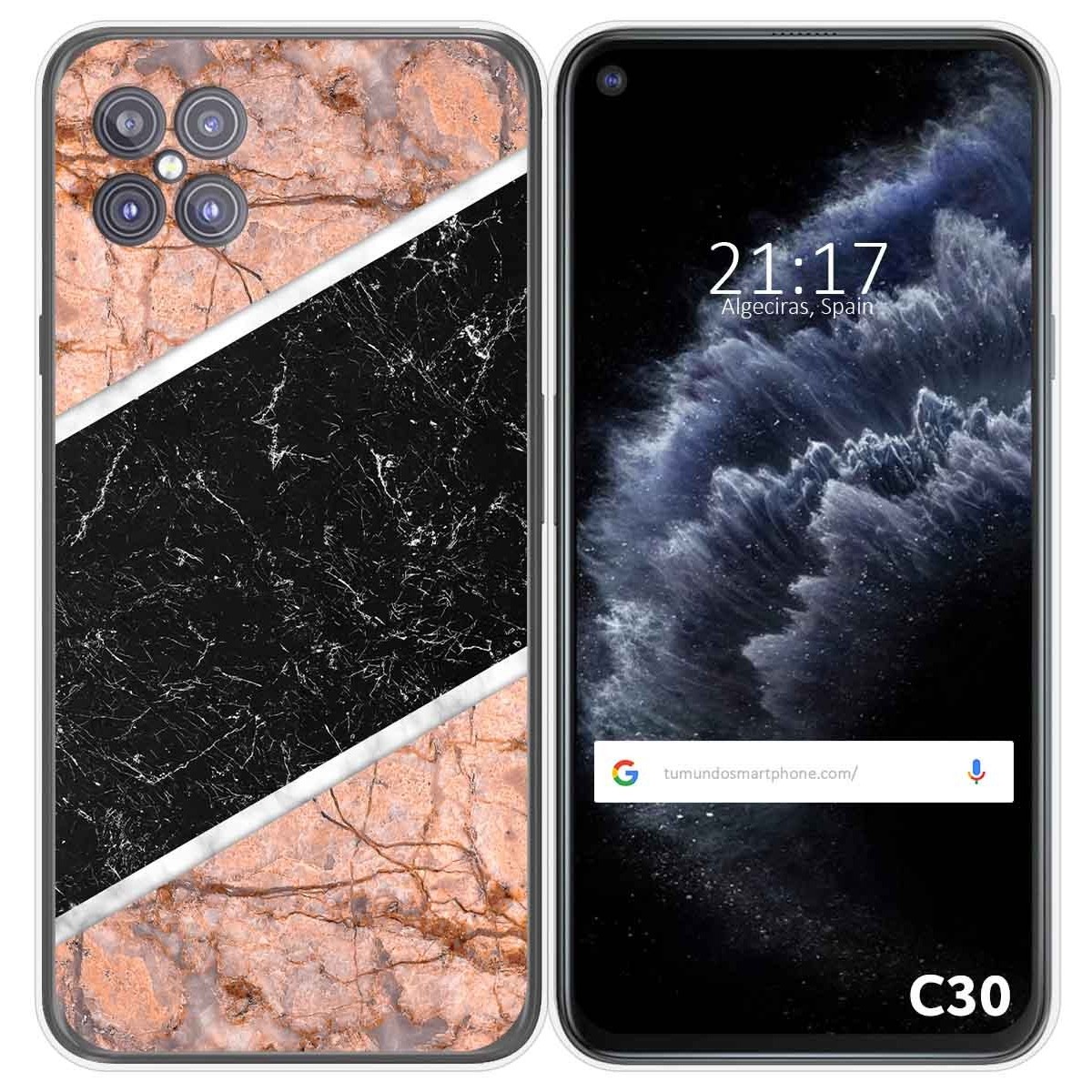 Tumundosmartphone Funda Gel Tpu para Cubot C30 diseño Mármol 07 Dibujos