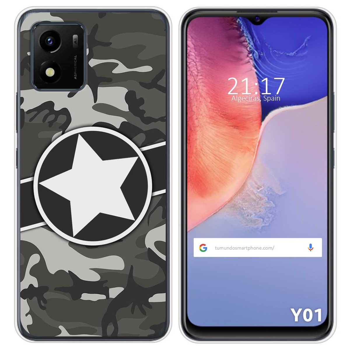 Funda Silicona para Vivo Y01 diseño Camuflaje 02 Dibujos
