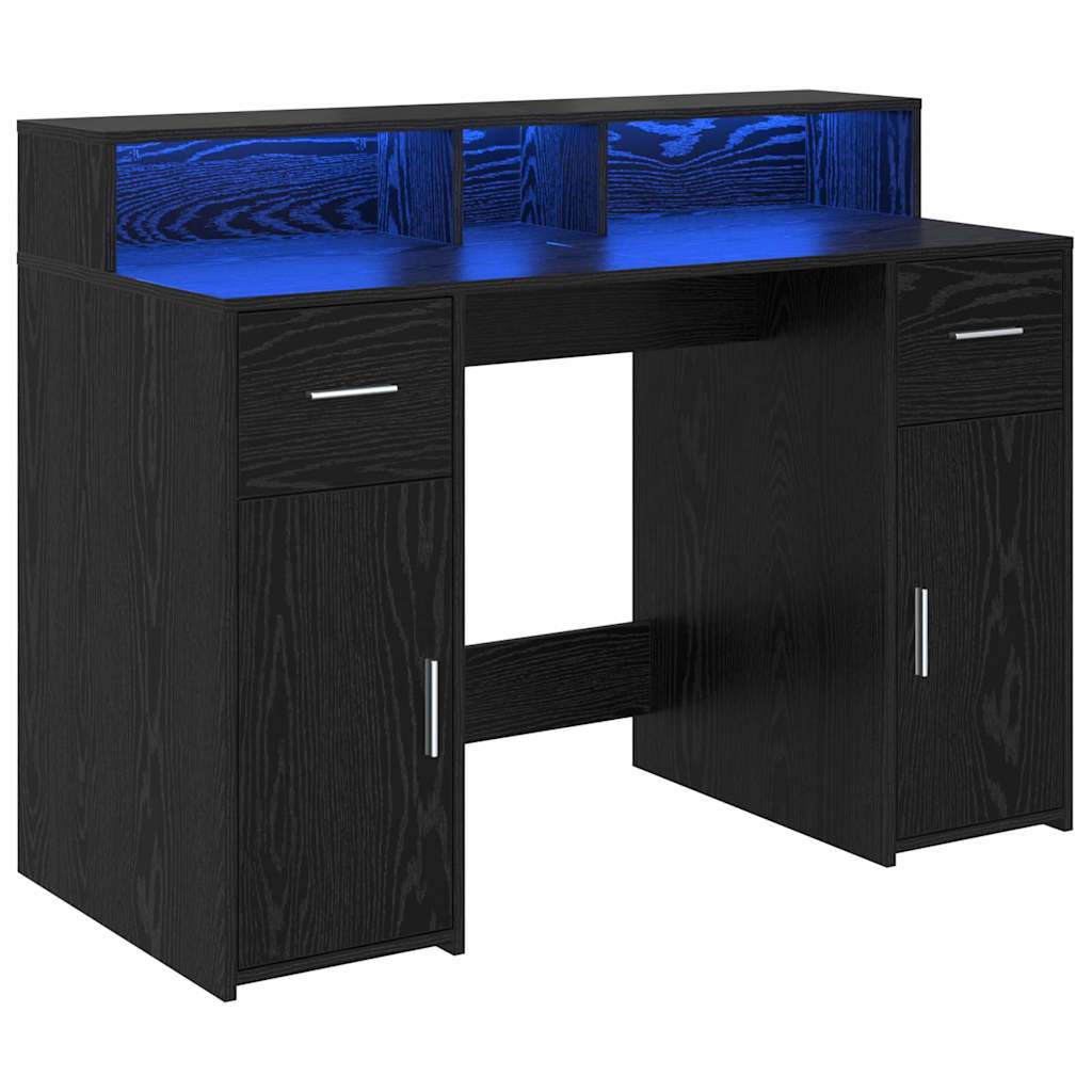 vidaXL Escritorio Roble negro 120 x 55 x 91 cm Madera contrachapada