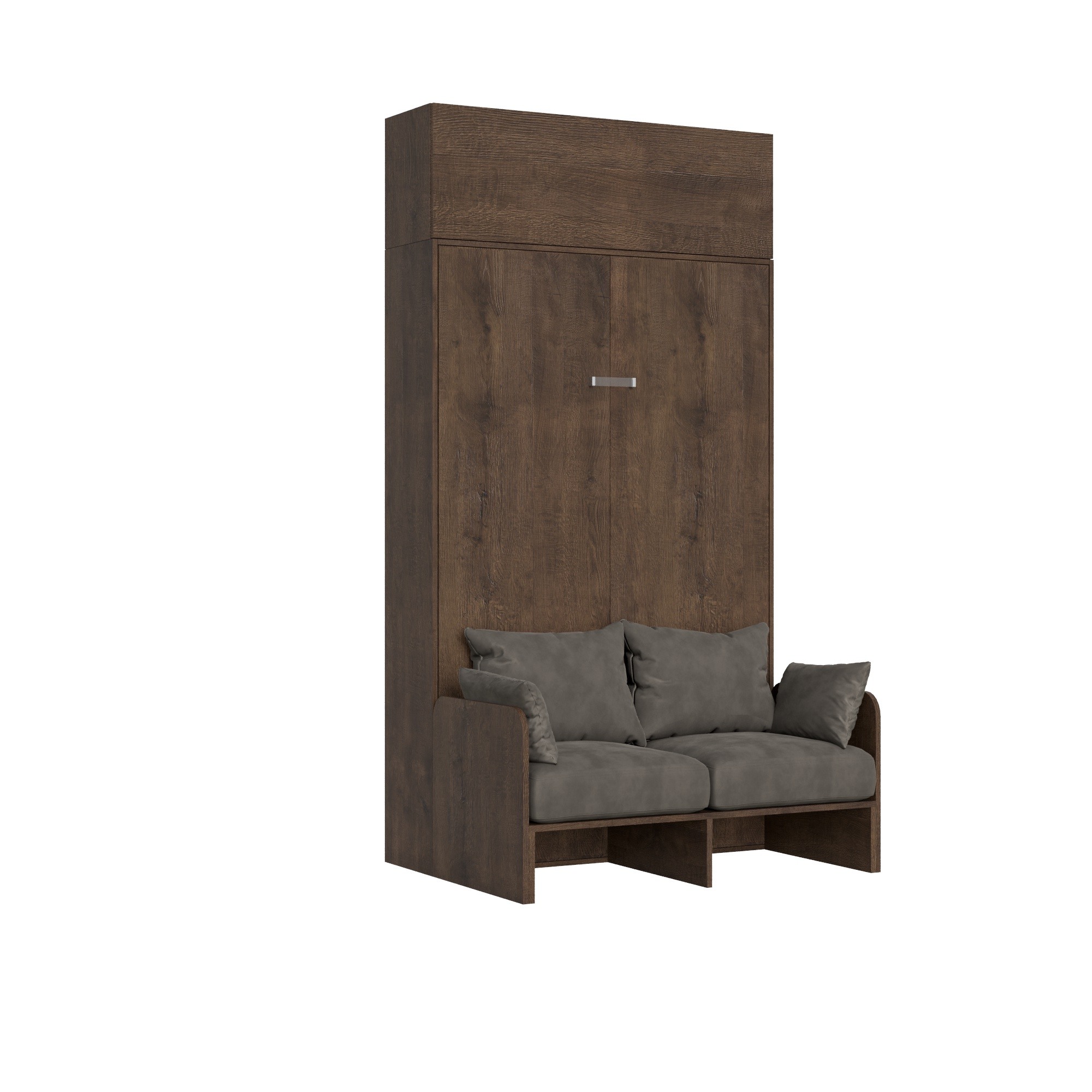 Sofá cama 120 Kentaro Noce con mueble de pared vasistas - Itamoby