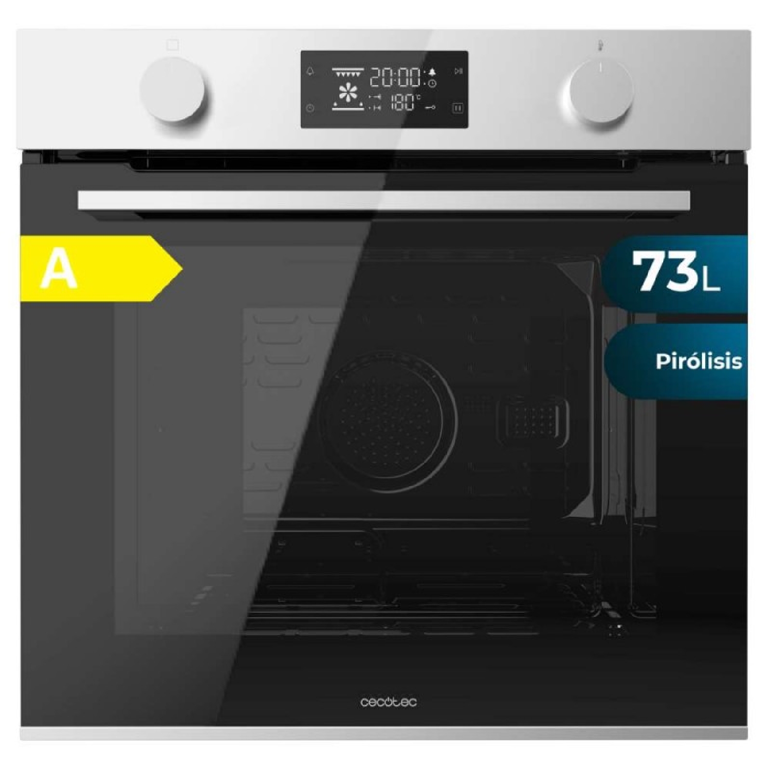 Cecotec Horno Integrable Pirolítico 73L Bolero Hexa P526000 Line. 2800W, 9 Funciones, Display, Pirólisis, Cooling Fan