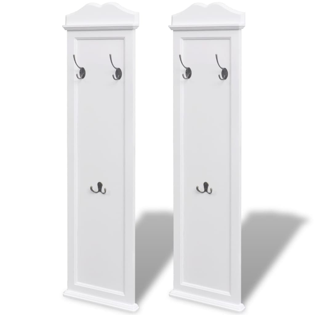 Vidaxl Percheros 2 Unidades Blancos Estilo Barroco