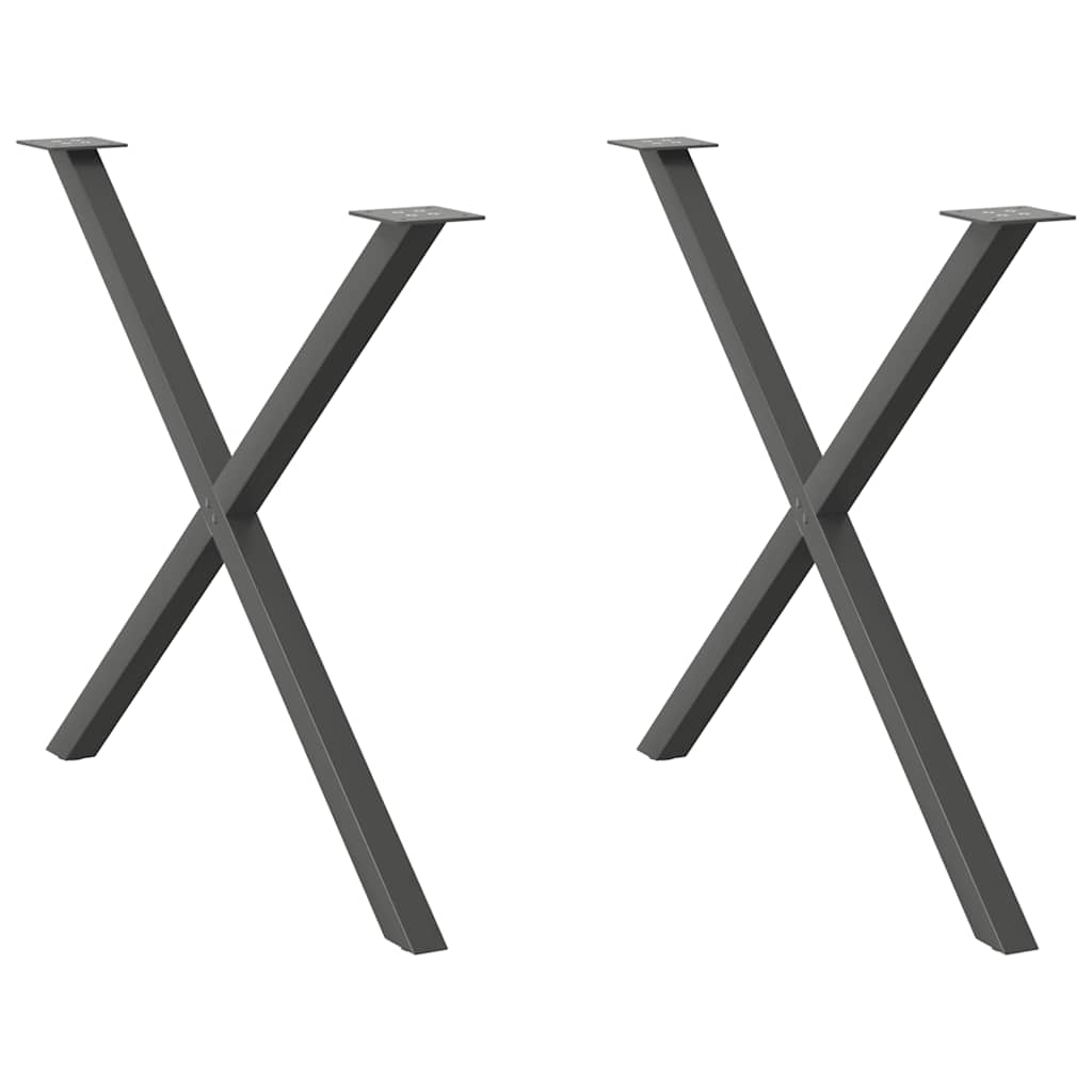 vidaXL Patas para mesa de comedor en forma de X (2 unidades) 90 x (72-73) cm, acero