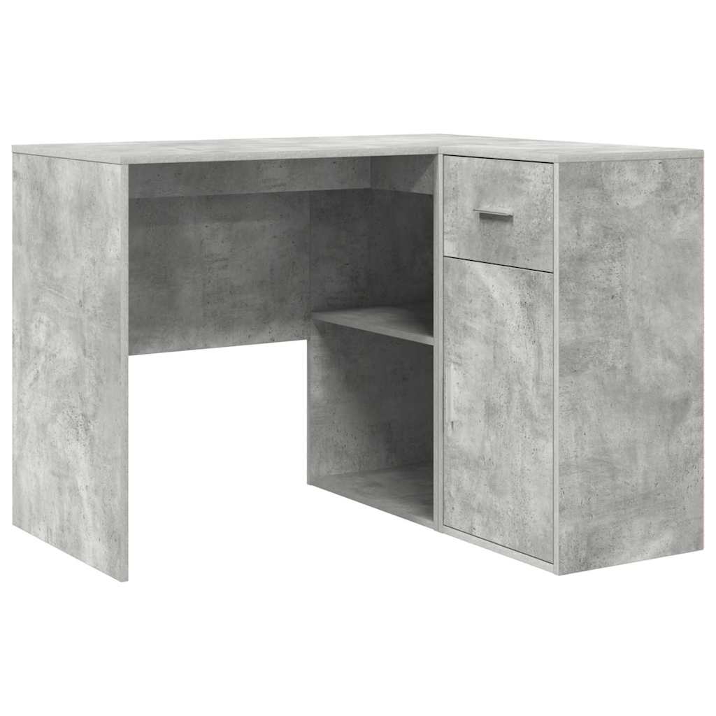 vidaXL Escritorio de Esquina con cajón Gris Concreto 102 x 88 x 75 cm