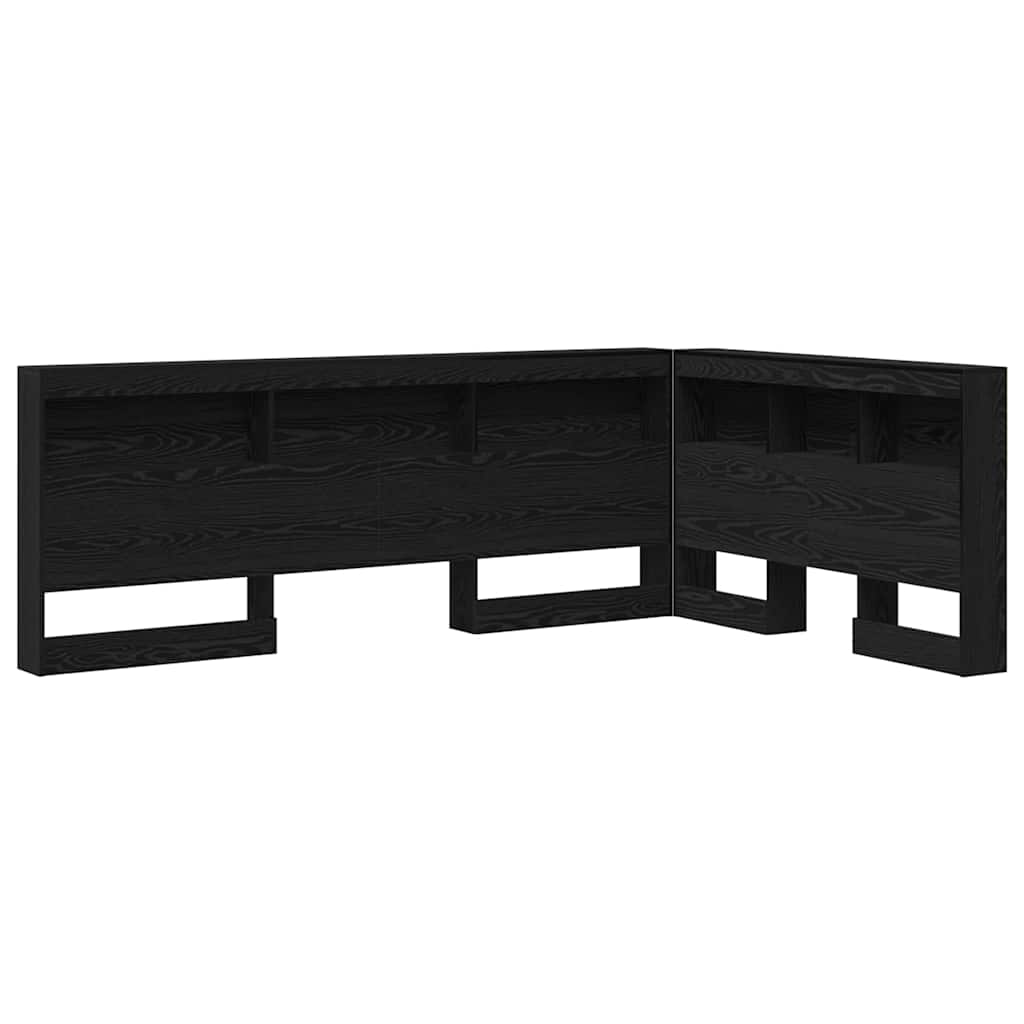 vidaXL Cabecera de almacenamiento Roble Negro 207,5 x 137,5 x 76,5 cm