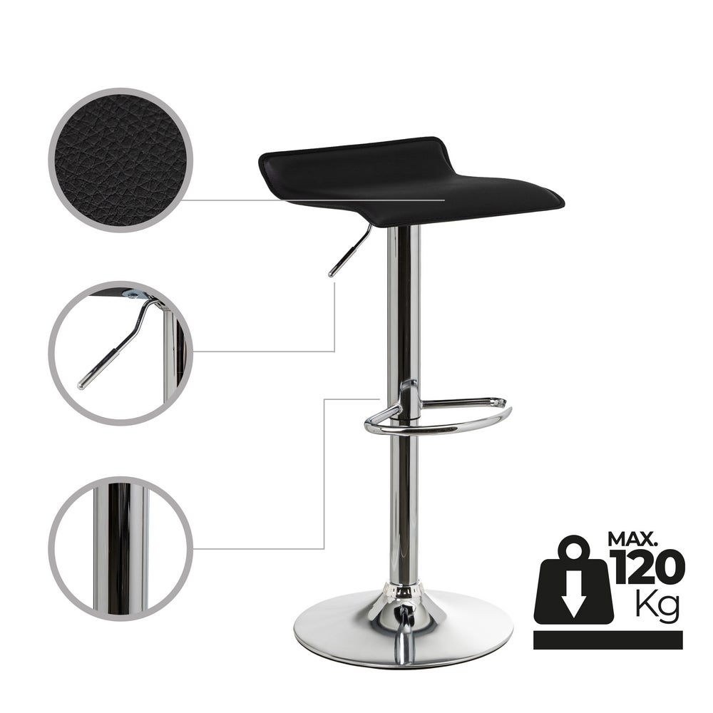 Set de 2 taburetes giratorios de polipiel y metal Lola Home