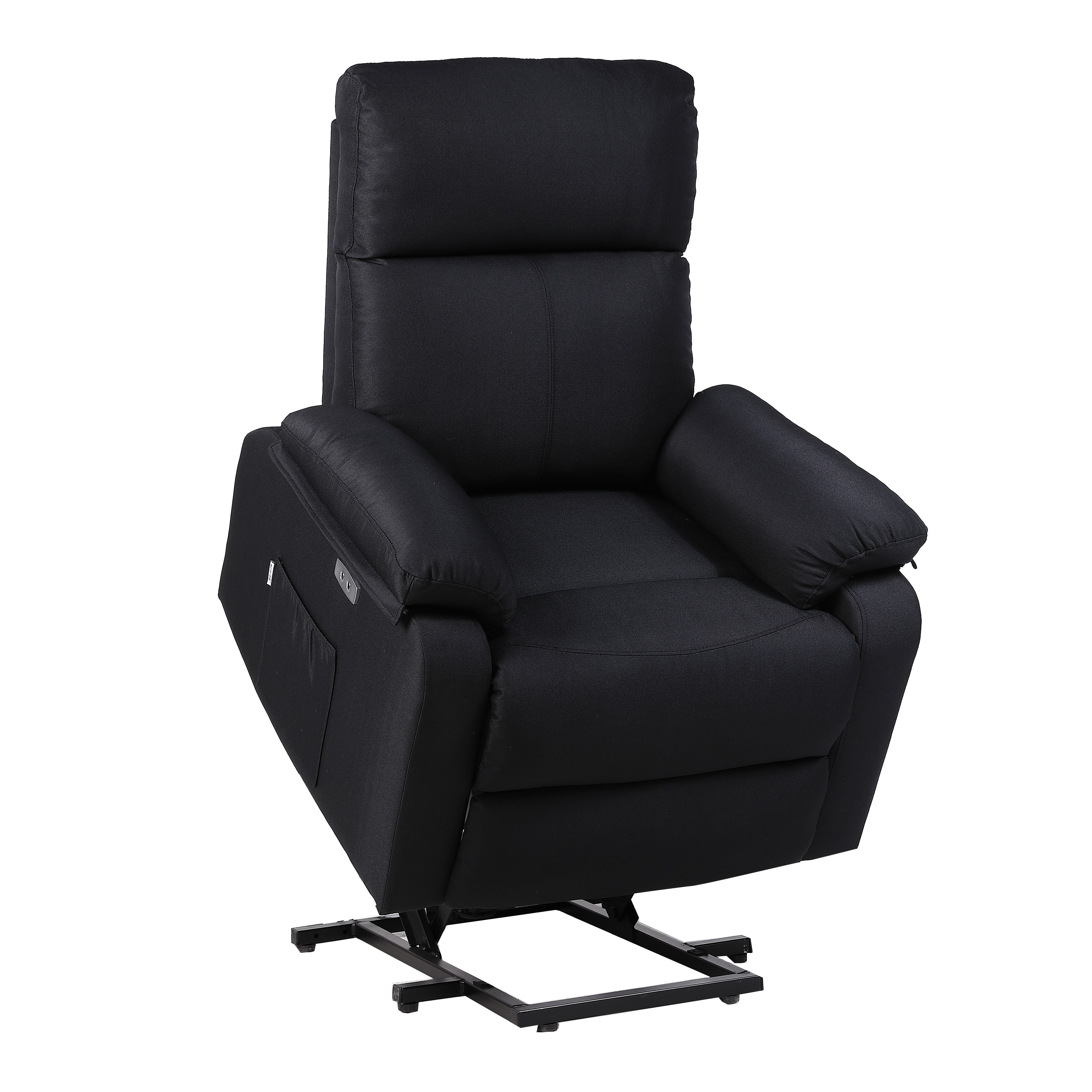 ECODE® Sillón Reclinable Eléctrico Elevador de Tela con Reposabrazos Lavables, Sistema Pared Cero, Calor y USB de Carga – Comodidad para Personas Mayores en Salones o Espacios Reducidos