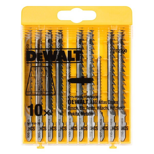 Juego de hojas de sierra de calar para madera (10 piezas) - DW DT2290